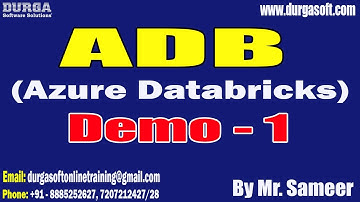 ADB (Azure Databricks) tutorials || Demo - 1 || by Mr. Sameer On 16-02-2023 @10AM IST