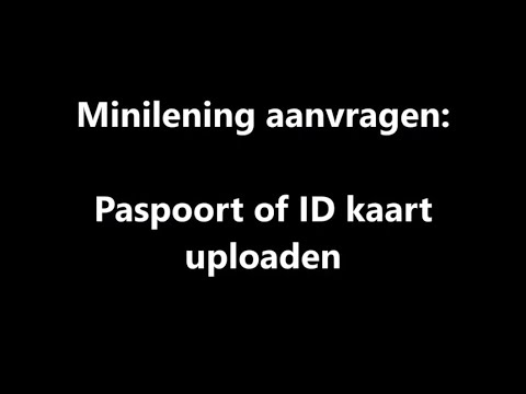 Minilening aanvragen: de complete procedure: Foto paspoort of ID kaart uploaden