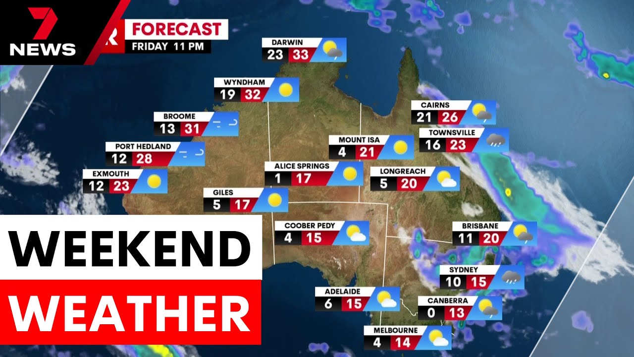 Australian weather report for the weekend | 7NEWS - YouTube