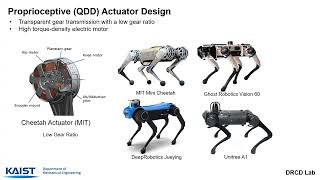 Hardware Design And Control Algorithms For Agile And Versatile Legged Robots