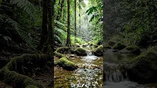 River Flowing Over Mossy Rocks #deepsleep #relaxation #nature