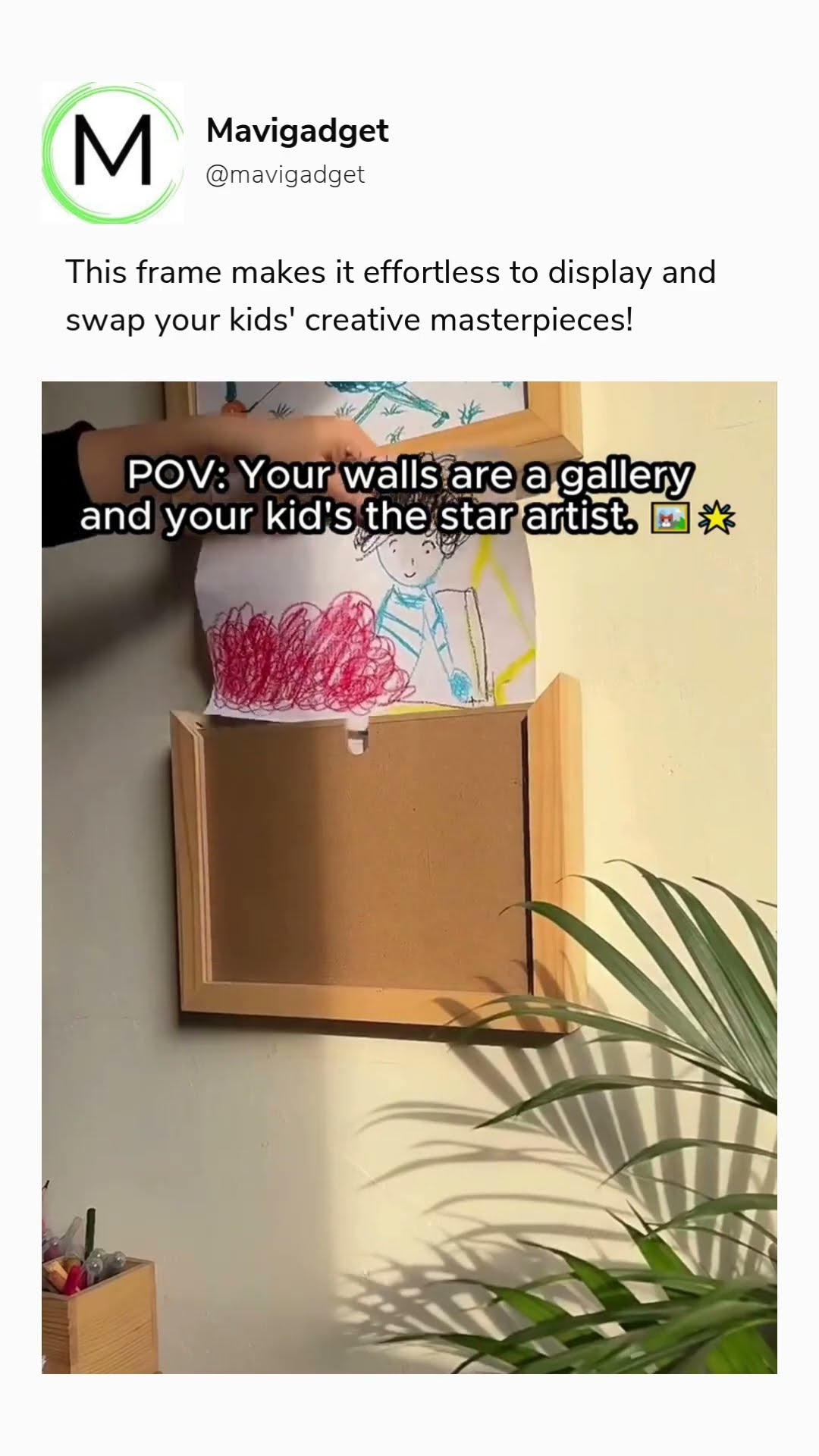 Magnetic Wooden Kids Easy Open Art Frame ✅ Product Link in Bio ( # 2017  )