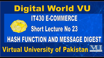 IT430 E-Commerce Short Lecture No 23