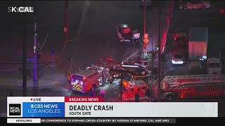 Grisly two-car crash leaves 2 dead, 3 injured in South Gate