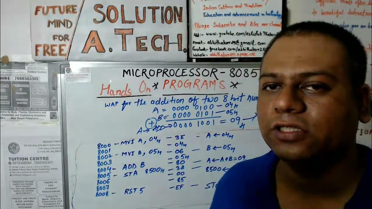8085 Program: Write a program to add two 8 bit numbers without carry ...