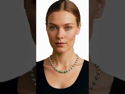 Women's Lavender & Green Crystal Pearl Necklace #jewellery #designergemjewels #crystals