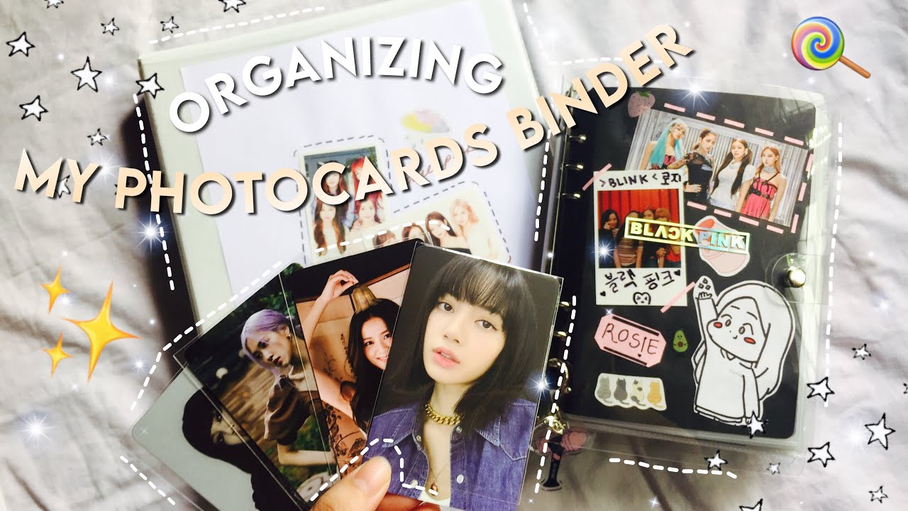 organizing my photocards [ blackpink + mini binder tutorial 🍭✨💗 ]