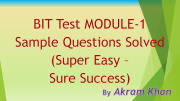 BIT Test Module 1 Sample Questions Solved