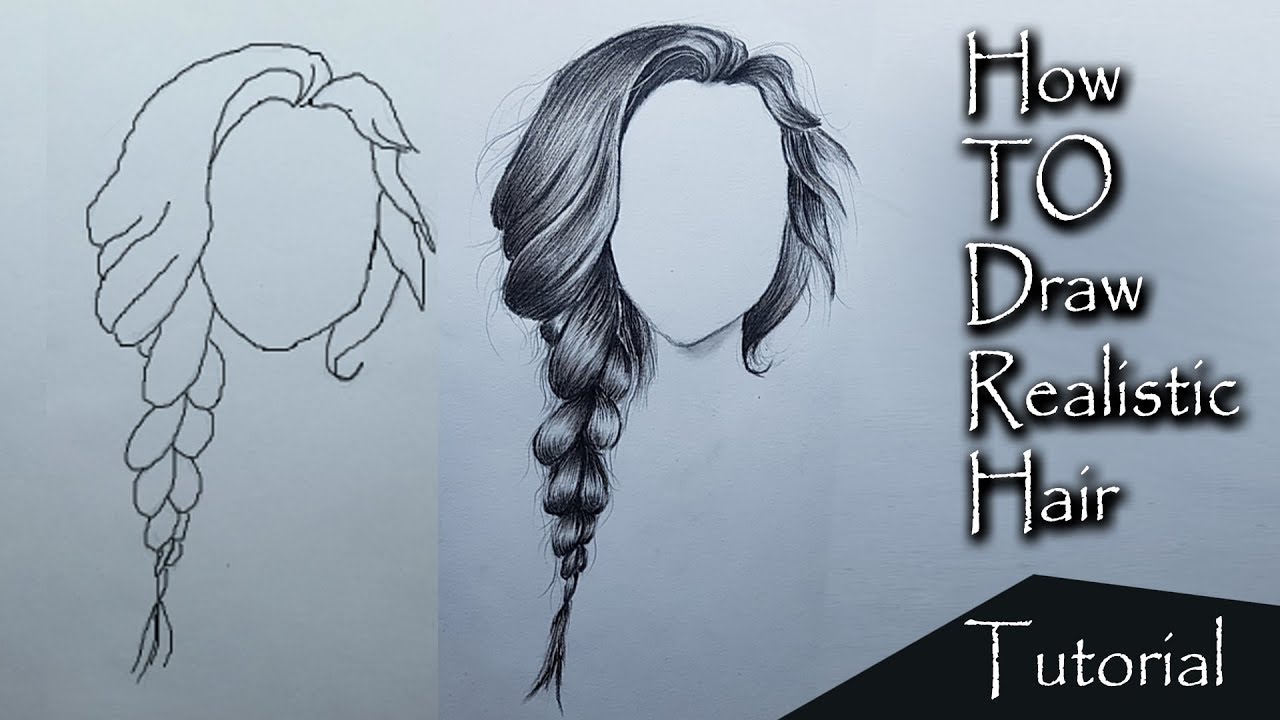 how to draw hair braids step by step