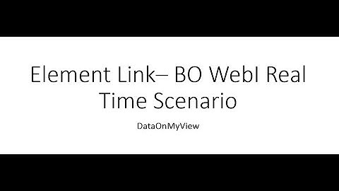 Element Link in Web Intelligence - Part 1