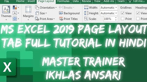Excel Page Setup And Print | Excel Page Layout Tab In Hindi | Excel Print Page Setup Tutorial 2020.