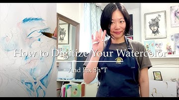 In My Studio - How To Digitize Your Watercolor & Fix Sh*t | Amazing Art  Hacks | Art By Stella Chang