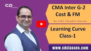 Learning Curve Class-1||Cost Management & Financial Management Accounting||CMA Inter G-2||