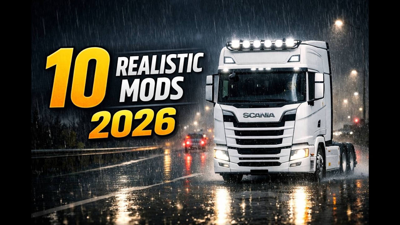 Top 10 Realistic ETS2 Mods 2026 | Rain & Graphics Overhaul