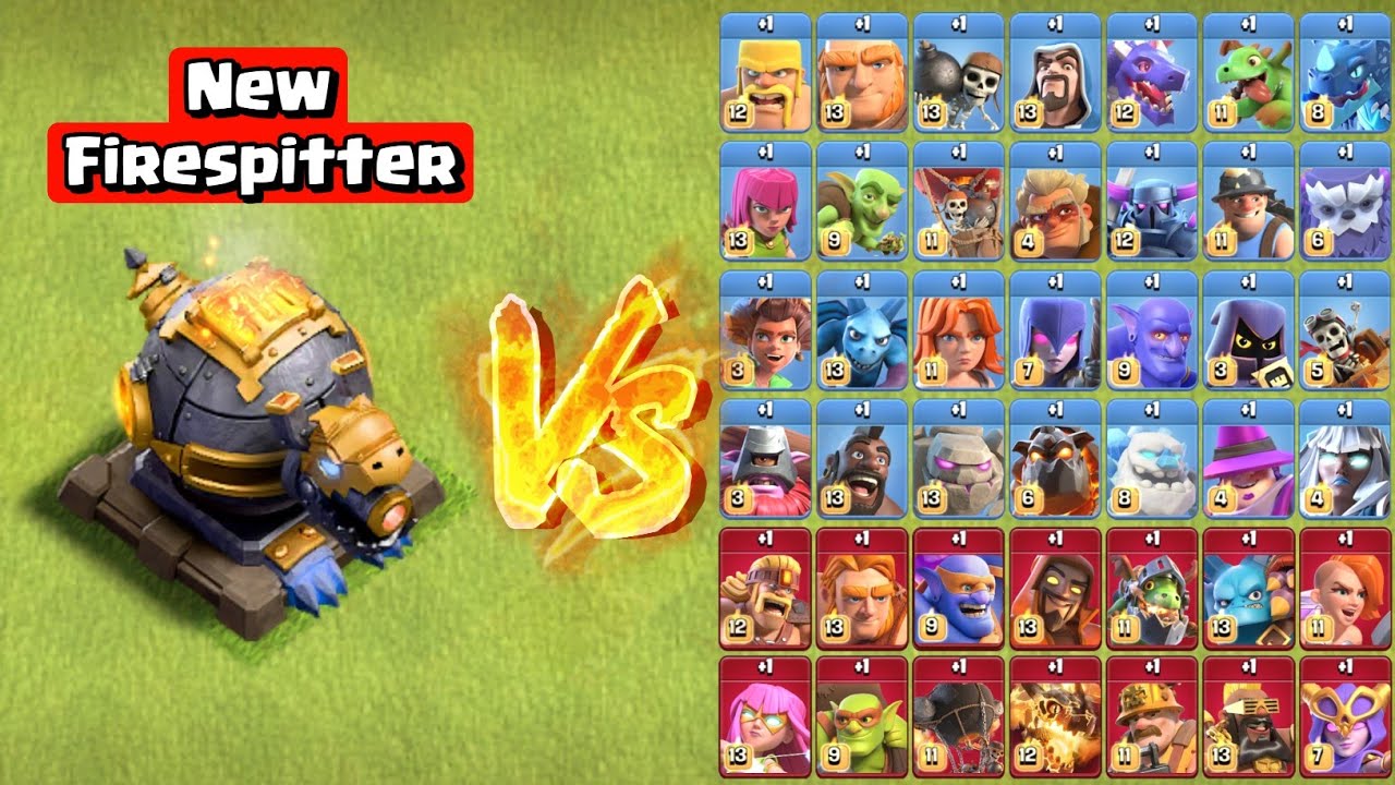 Новый Макс Огнеметчик против всех Макс 40 юнитов! Clash of Clans