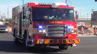 Las Vegas Fire & Rescue *NEW* Engine 5 Responding in Heavy Traffic 1/17/2026