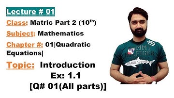 Class Matric Part 2 (10th)-Math-Ch#1-Ex:1.1[Q#01(All parts)]-MATH BY ALY AHMED-Matric Math