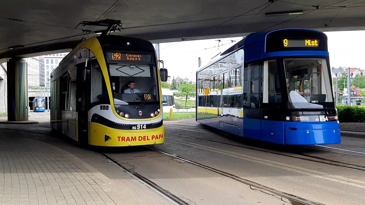 Tramwaje w Krakowie - Rondo Mogilskie in Krakow (23.05.2021)