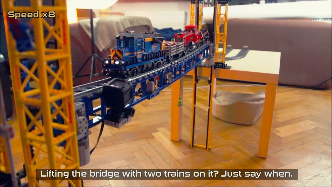 Lego Trains Railway Lift Bridge and CRASH - YouTube