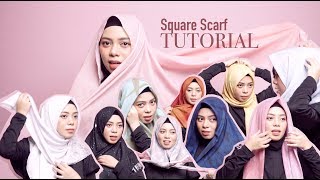 10 SQUARE HIJAB TUTORIAL! Simple~