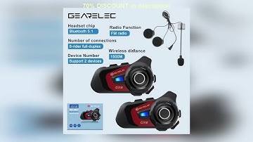 A must-have product! GEARELEC GX8 Motorcycle Bluetooth Intercom Music Sharing 1500m 8 Riders Group