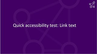 Quick Accessibility Test Link Text