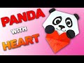 Origami panda heart tutorial  cute paper panda for valentines day