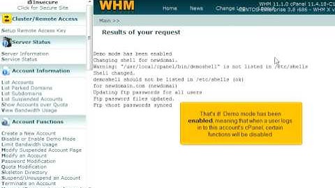 Hostsary.com Video Tutorial - Disable and Enable Demo Mode in WHM