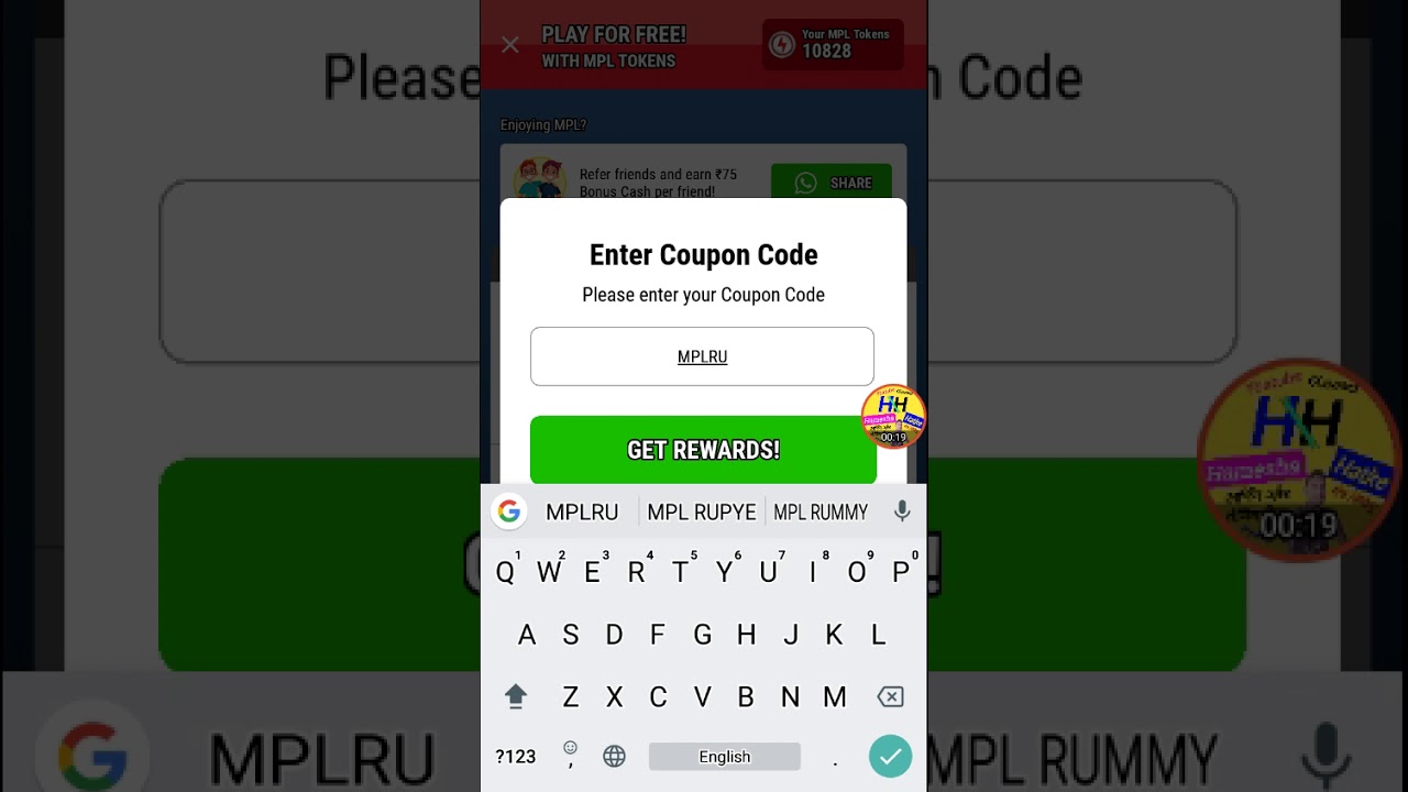 Mpl Rs 50 coupon code today | mpl coupon code today | new tokens coupon code | mpl tokens - YouTube