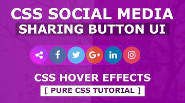 CSS Social Media Sharing Button UI Design With Cool Hover Effects - Pure CSS3 Social Media Widget UI