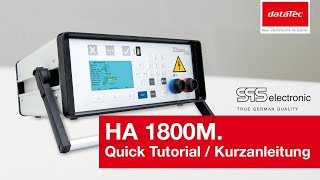 SPS HA 1800M High voltage tester - Quick Tutorial.