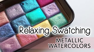 Shimmer Metallic Watercolor - Relaxing Swatching | Unboxing & Swatch - Handmade Watercolors Etsy