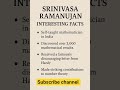Unbelievable Facts About India’s Greatest Mathematician! #shorts #geniusmindset #studymotivation