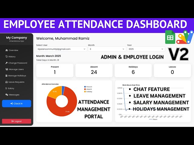 Automated Attendance & Payroll System | Google Sheets + Apps Script Web Dashboard | C38V1