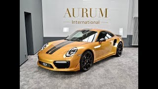 Porsche 911 TURBO S Exclusive Series 1\/500 Gold Walkaround by AURUM International