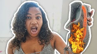 ANGRY GIRLFRIEND BURNS BOYFRIENDS YEEZY PRANK!!! PRANK GONE WRONG!!!!