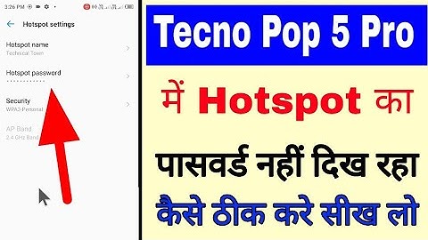 Tecno Pop 5 Pro Mein hotspot ka password Nahi dikh raha । tecno Pop 5 pro hotspot password not show
