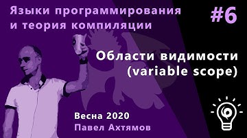 Языки программирования и теории компиляций 6. Области видимости (variable scope)