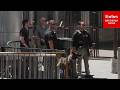 Heavy Security Measures Are Set Up In Madison Square Garden Ahead Of Trump's Visit To NBA Finals
