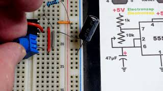 Variable resistor adjustable astable 555 timer circuit for learning electronics lesson 53