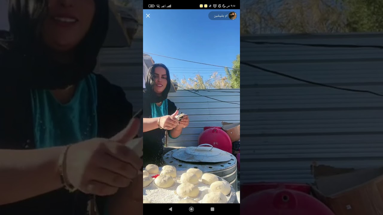 زينب بنت الديوانيه جاي تخبز