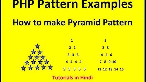 Pyramid Shape Pattern in PHP | How to print number pyramid, star pyramid tutorials in Hindi Part 20