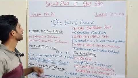 Lecture No 20 survey Research of Stat 630 Research Method