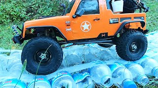What if You Drive on Plastic Bottles? 4x4 RC Off Road Crawler