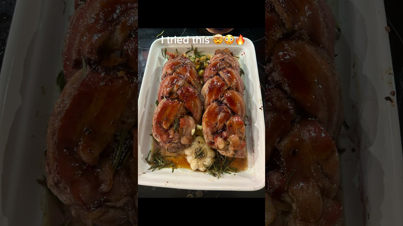 Braided pork tenderloin and bacon! 😳 I wish everyone could’ve tried this. 