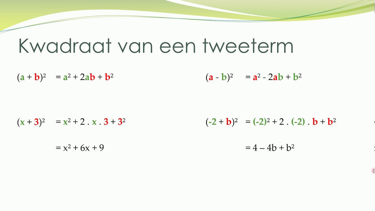 G26 Kwadraat van een tweeterm. - YouTube