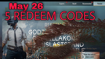 3rd VIDEO PUBG MOBILE GODZILLA VS KONG NEW EVENT 5 REDEEM CODES 3 IN DESCRIPTION 2 IN VIDEO