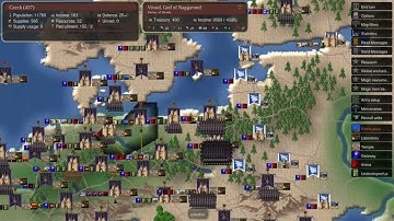 Dominions 5 Prologue: World War 2 (Warhammer mod) mash up with other mods.