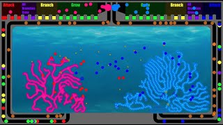 Sea Anemone / Coral Battle - Marble Game - in Algodoo