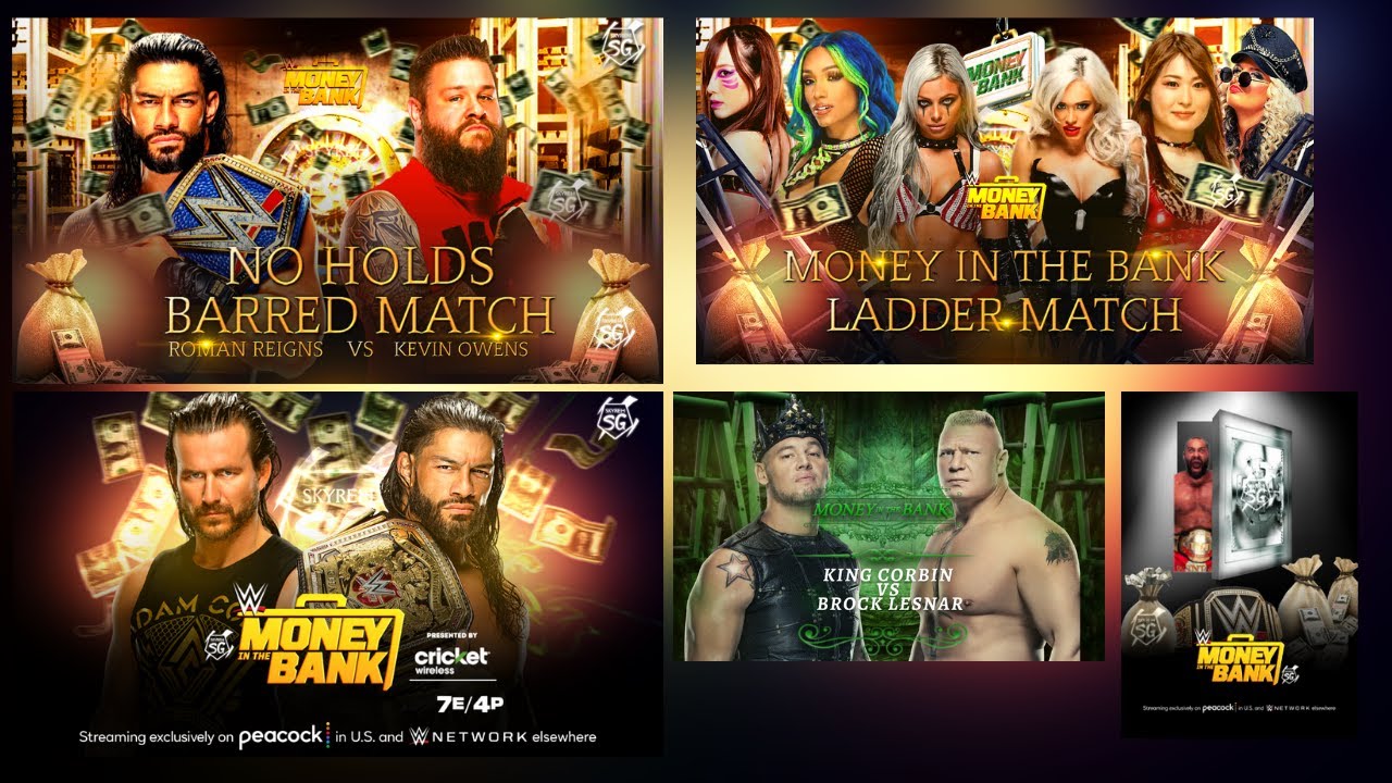 WWE Money In The Bank Custom Match Cards,Ladder Match Card,Poster and